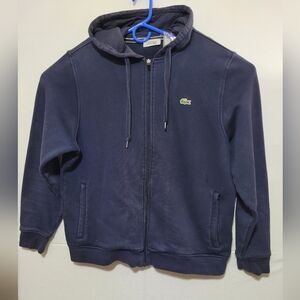 LACOSTE MEN'S SPORT LIGHTWEIGHT FLEECE FULL-ZIP SWEATER HOODIE JACKET XXL NAVY